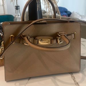 Michael Kors handbag cross bag shoulder bag leather medium size leather brown